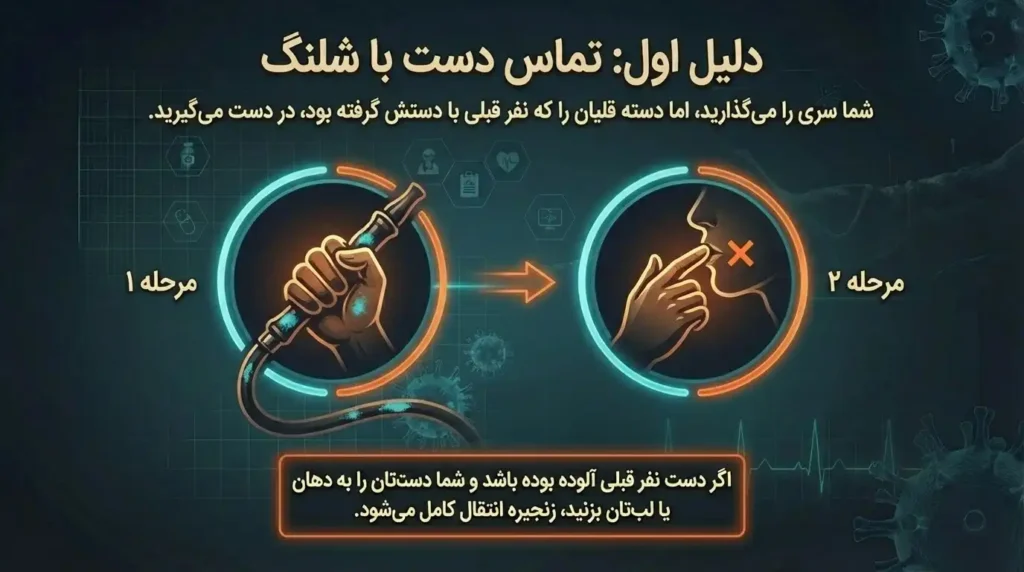 تماس دست با شلنگ عمومی قلیان میتواند عامل انتقال اچ پی وی باشد