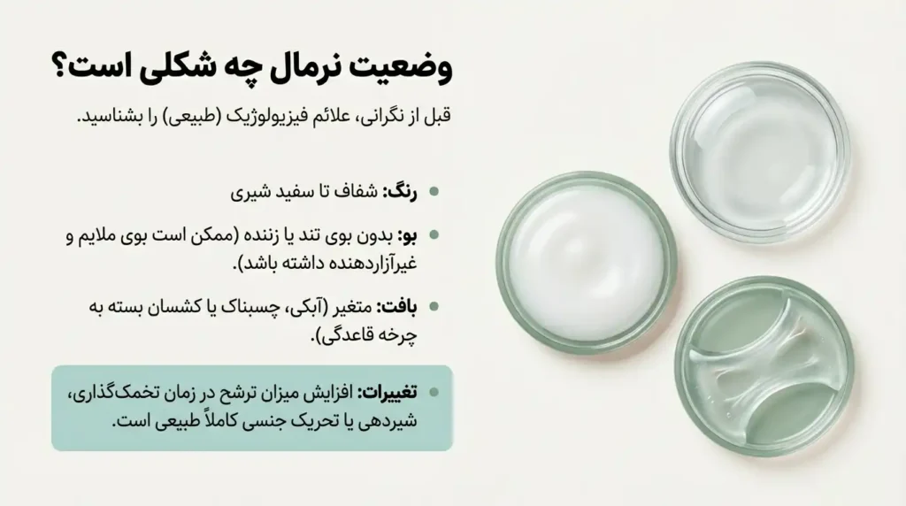 خصوصیات و ویژگی های ترشحات نرمال واژن